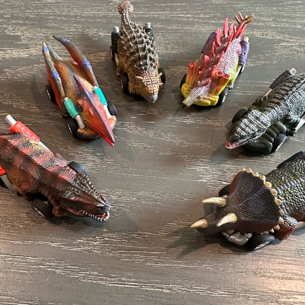 Dinosaur Toy 6 Pull-Back Car Set